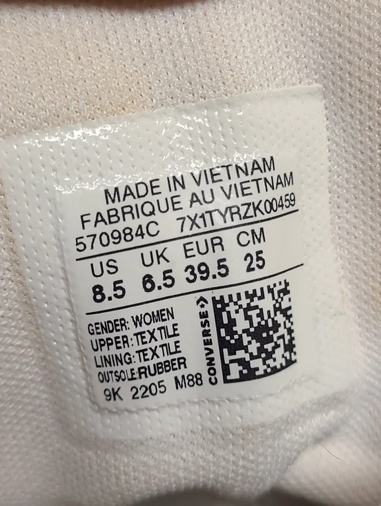 Converse CTAS Lift Metallic glitter platform casual hi top sneakers size 8 1/2 - Picture 9 of 10